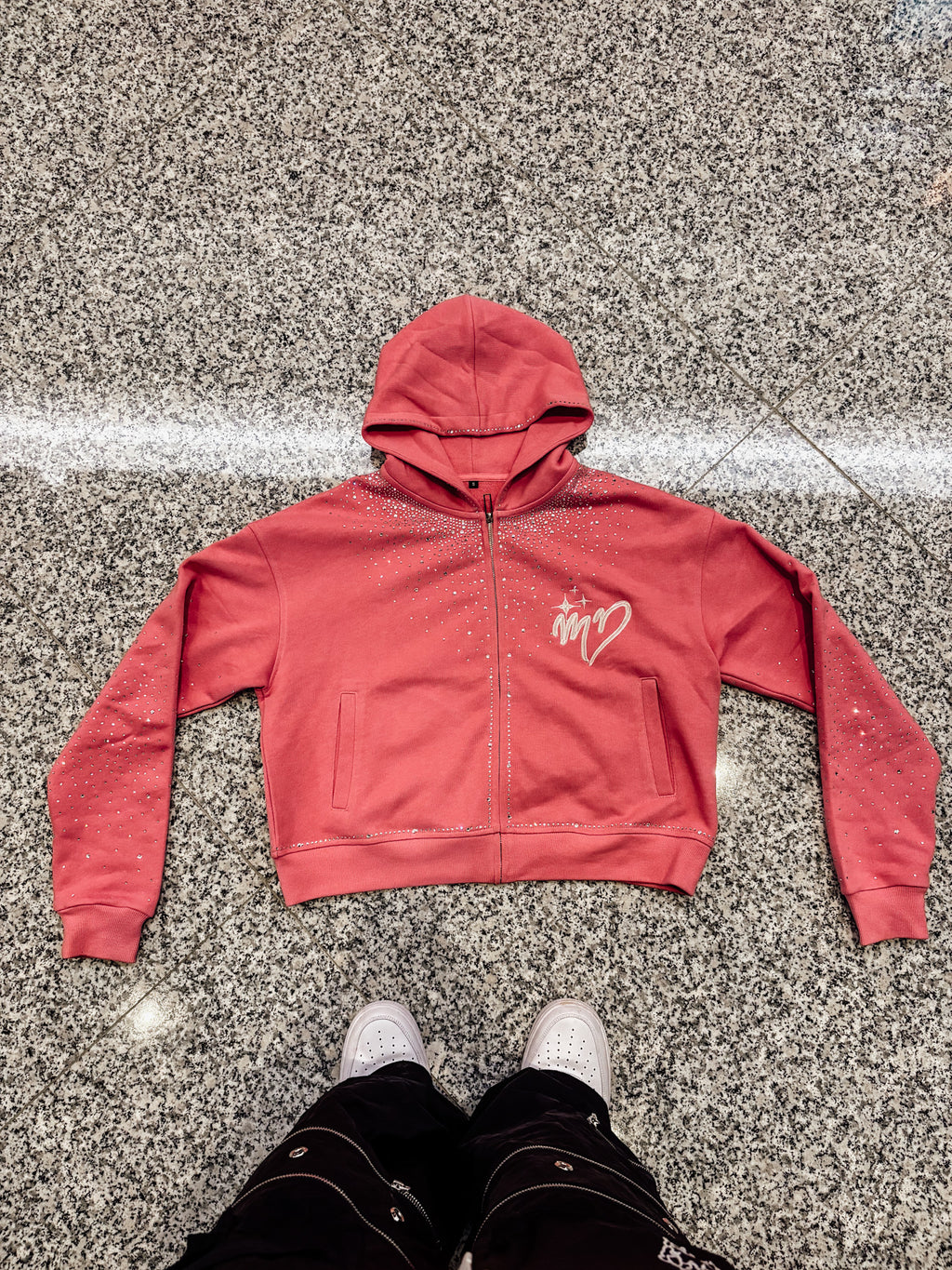 Pink rhinestone “Dreams 2 Reality” hoodie