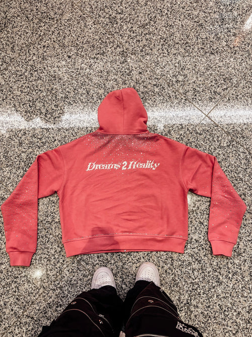 Pink rhinestone “Dreams 2 Reality” hoodie