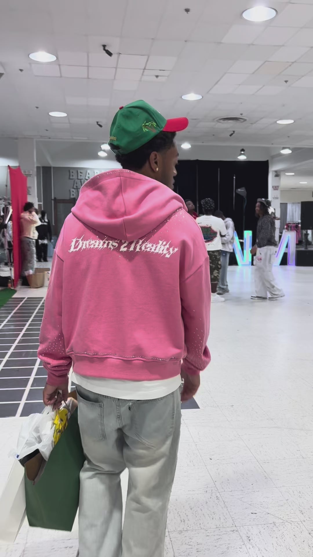 Pink rhinestone “Dreams 2 Reality” hoodie